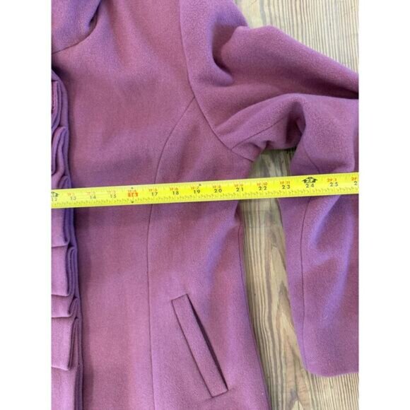 NWOT Garnet Hill Ruffle Front Wool Coat Pink Mauve 18 (XL) - Picture 7 of 7